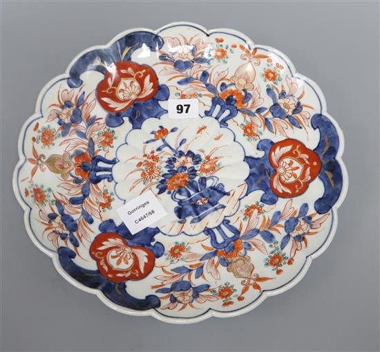 A Japanese Imari scalloped dish height 32cm